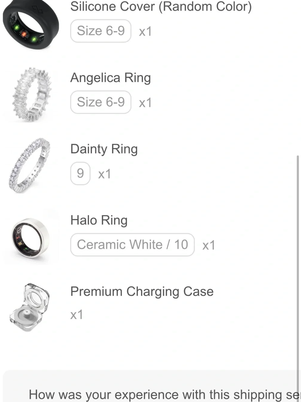 Halo Smart Ring in White with Black Interior